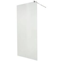 Cooke & Lewis Onega Chrome Effect Textured Walk-In Wet Room Glass Screen (H)195Cm (W)120Cm - thumbnail 2