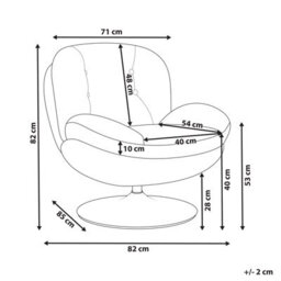 Beliani Swivel Armchair Nolvik Velvet Mustard - thumbnail 3