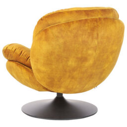 Beliani Swivel Armchair Nolvik Velvet Mustard - thumbnail 5