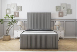 "Sloomy Kingsley Pewter Dumfries Bed Frame With 50"" Upholstered Headboard 6' Super King"