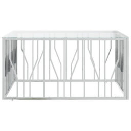 Berkfield Coffee Table 100X100X50 Cm Stainless Steel And Glass - thumbnail 3