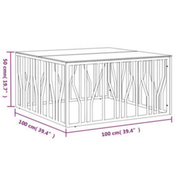 Berkfield Coffee Table 100X100X50 Cm Stainless Steel And Glass - thumbnail 6