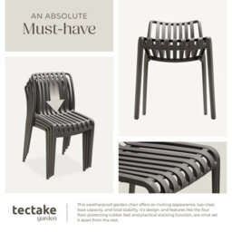 Tectake Garden Chairs Alcudia - Durable, Stackable And Weather-Resistant - Anthracite - Set Of 2 - thumbnail 5