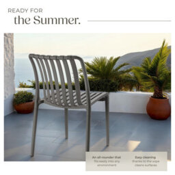 Tectake Garden Chairs Alcudia - Durable, Stackable And Weather-Resistant - Anthracite - Set Of 2 - thumbnail 4