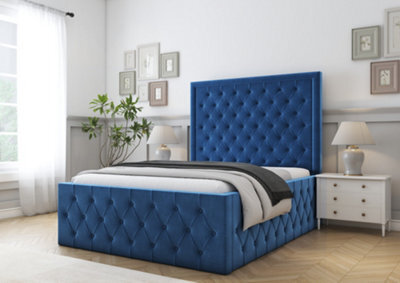 Comfort Beds Winchester Navy Plush Bed Frame - image 1