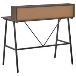 Beliani Elara Desk, Dark Brown Matt Top 100 X 50 Cm, Black Powder-Coated Steel Frame, Open Shelves - thumbnail 5