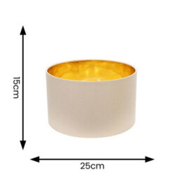 Valuelights Reni Natural & Gold Inner Drum Ceiling Lamp Shade And Bulb (D)25Cm - thumbnail 6