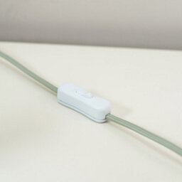 Valuelights Bobbles Sage Green Bobbin Table Lamp With Blue Pleated Shade - thumbnail 3