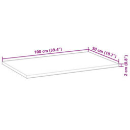 Berkfield Table Top Rectangular 100X50X2 Cm Solid Wood Acacia - thumbnail 9