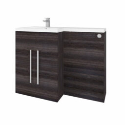 Rinse Bathrooms 1100mm Lh Vanity Unit With Basin And Back To Wall Unit Bathroom Storage Unit Free Standing Grey - thumbnail 2