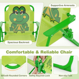 Gainoom Kids Frog Picnic Table & Chair Set Collapsible Toddler Activity Table - thumbnail 8