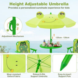 Gainoom Kids Frog Picnic Table & Chair Set Collapsible Toddler Activity Table - thumbnail 6