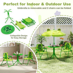 Gainoom Kids Frog Picnic Table & Chair Set Collapsible Toddler Activity Table - thumbnail 5