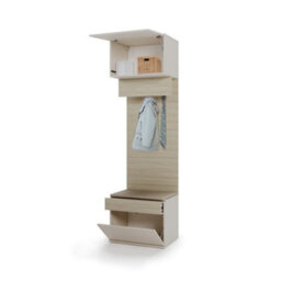 Arte Charlie 08 Hallway Cabinet 67 Cm In Cashmere - Tall Entryway Storage With Warm Two-Tone Style - thumbnail 3
