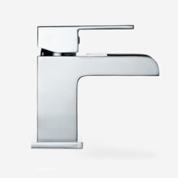 Nes Home 400mm Cloakroom Wall Hung Basin Vanity Unit, Waterfall Tap & Waste White - thumbnail 4