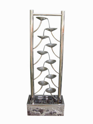 Outdoor Living UK Santiago Stainless Steel Modern Metal Water Feature Without Cover