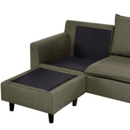 Beliani Corner Sofa 3 Seater Elvenes Velvet Dark Green Right Hand - thumbnail 8