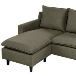 Beliani Corner Sofa 3 Seater Elvenes Velvet Dark Green Right Hand - thumbnail 7