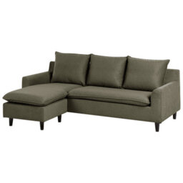 Beliani Corner Sofa 3 Seater Elvenes Velvet Dark Green Right Hand - thumbnail 4