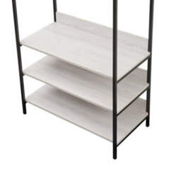 Alva Open Wardrobe With 4 Shelves In White Oak Bedroom Storage Furniture - thumbnail 3