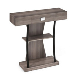 T Shaped Industrial Console Table Narrow Couch Side Table Entryway Display - thumbnail 3