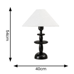 Valuelights Justin Natural Linen Tapered Shade Walnut Dark Wood Stacked Table Lamp - thumbnail 4