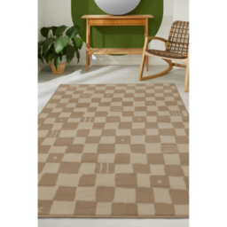 Melrose Fun Checkered Natural Chessboard Style Design Indoor Medium Area Rug 120X170Cm - thumbnail 1