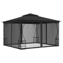 Walplus Gazebo With Nets 300X300X265 Cm Anthracite