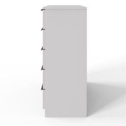 FWSTYLE Ripple Effect White 5 Drawer Chest Of Drawers Nightstand Scalloped Fronts - thumbnail 5