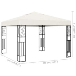 Berkfield Gazebo 3X3 M Cream Fabric - thumbnail 5