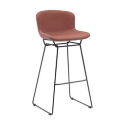 MMT Funiture Designs mmt Bar Stools Set Of 2, Tan Pu Leather, Sleigh Legs & Retro Style For Breakfast Bar, 47.5X50.5X99.5 Cm (Tan) - thumbnail 2