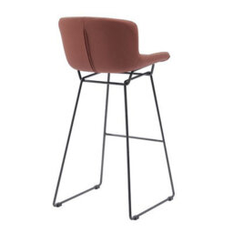 MMT Funiture Designs mmt Bar Stools Set Of 2, Tan Pu Leather, Sleigh Legs & Retro Style For Breakfast Bar, 47.5X50.5X99.5 Cm (Tan) - thumbnail 5