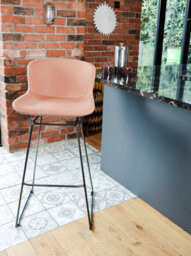 MMT Funiture Designs mmt Bar Stools Set Of 2, Tan Pu Leather, Sleigh Legs & Retro Style For Breakfast Bar, 47.5X50.5X99.5 Cm (Tan) - thumbnail 6