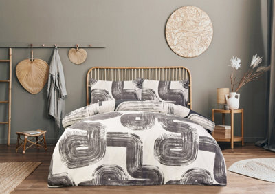Smart Living Luxury Super Soft Reversible Elemental Geo Duvet Cover With Pillowcase - image 1