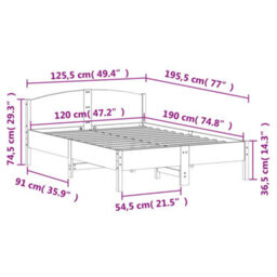 Berkfield Bed Frame Without Mattress Wax Brown 120X190 Cm Small Double Solid Wood Pine - thumbnail 9