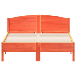 Berkfield Bed Frame Without Mattress Wax Brown 120X190 Cm Small Double Solid Wood Pine - thumbnail 4