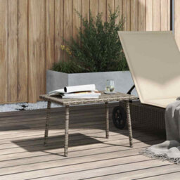 Walplus Garden Coffee Table Rectangular Grey 60X40X37 Cm Poly Rattan - thumbnail 3