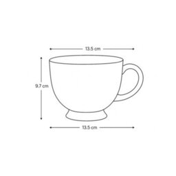 Dibor Set Of 12 Montmartre Large White Ceramic Tea Cups Coffee Mugs H9.7Cm X Dia13.5Cm - thumbnail 5