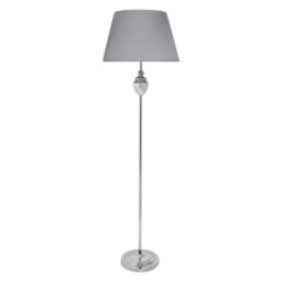 Pagazzi Lighting Pagazzi Giona Polished Chrome & Grey Floor Lamp - thumbnail 4