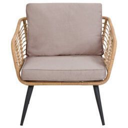 Beliani Garden Lounge Set With Table 4 Seater Corinth Ii Pe Rattan Natural - thumbnail 8