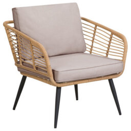 Beliani Garden Lounge Set With Table 4 Seater Corinth Ii Pe Rattan Natural - thumbnail 9