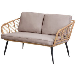Beliani Garden Lounge Set With Table 4 Seater Corinth Ii Pe Rattan Natural - thumbnail 5
