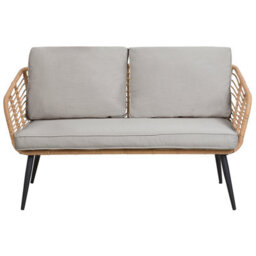 Beliani Garden Lounge Set With Table 4 Seater Corinth Ii Pe Rattan Natural - thumbnail 6