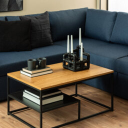 Furniture To Go Gila Coffee Table In Oak & Matte Black Steel Base - thumbnail 5