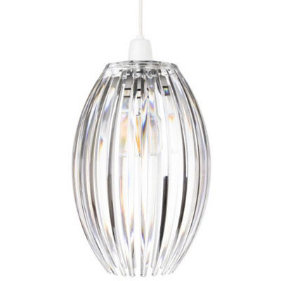 Happy Homewares Modern Designer Easy Fit Pendant Shade With Beautiful Clear Acrylic Curved Rods - image 1