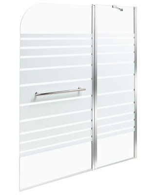 Wyld And Coco Aqualux Silver 140 X 100 Cm Adjustable Shower Bath Screen With Sliding Doors - image 1