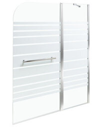 Wyld And Coco Aqualux Silver 140 X 100 Cm Adjustable Shower Bath Screen With Sliding Doors - thumbnail 1