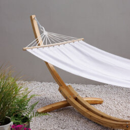 Primrose Ivory Hammock With Natural Wooden Stand - thumbnail 2