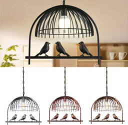 Ledsone Modern Bird Cage Pendant Light Brushed Brass Metal Lamp Shade E27 Base 49X40Cm 95Cm Adjustable Cable Easy Fit - thumbnail 8