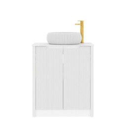 Royal Bathrooms Avenza 600mm Matt White Floor Standing Bathroom Vanity Unit 2 Door With Milan Basin - thumbnail 6